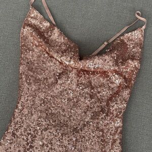 Sequin Spaghetti Strap Dress